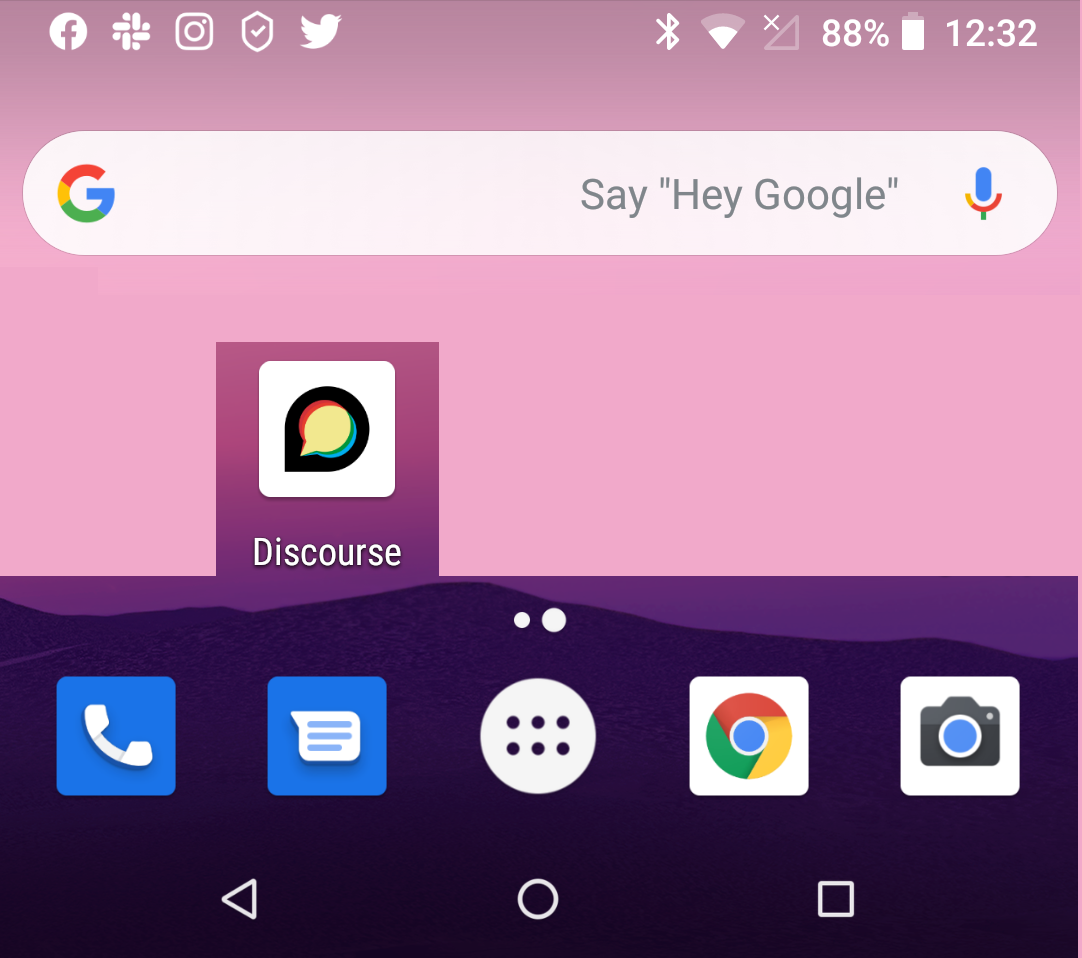 The Discourse icon appears on your home screen.