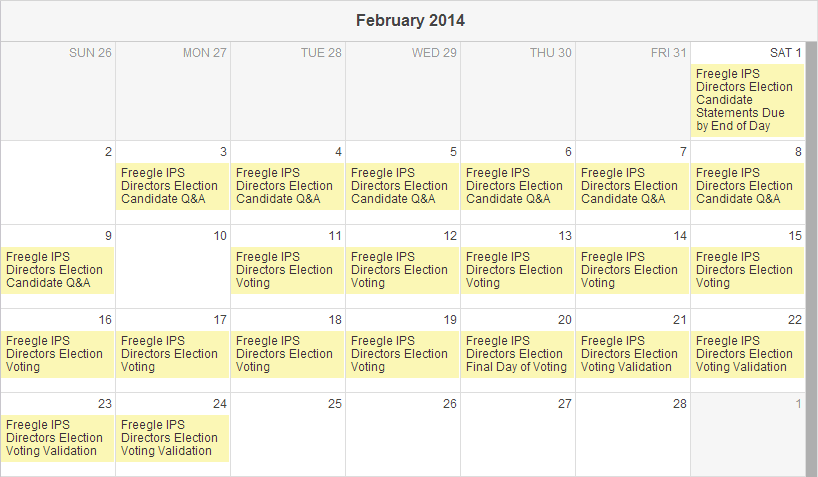 Freegle IPS Directors 2014 Elections - February Calendar.png