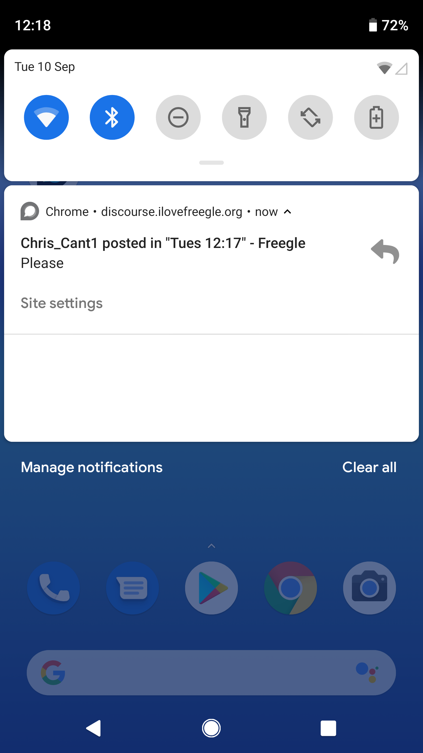 Notifications appear as normal for your phone.