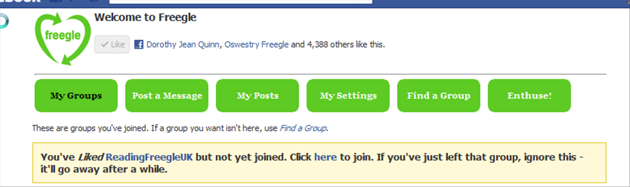 Members Freegle page