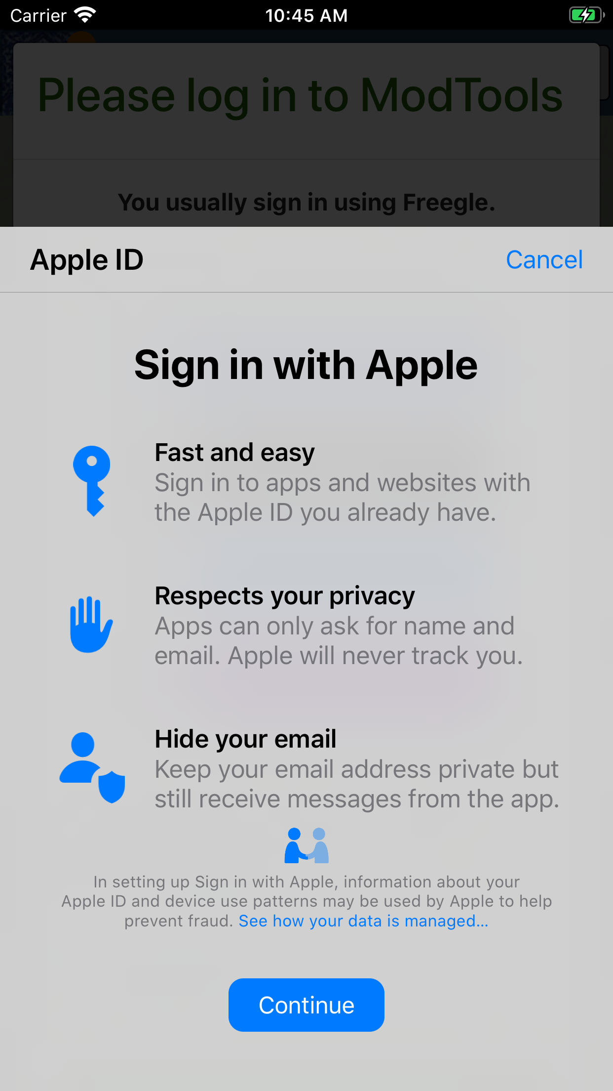 Info about Sign in with Apple